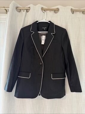 Black Women's Blazer with White Trim